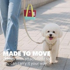 Dog Poop Bag Holder for Leash with 1 Waste Bag Roll, Canvas