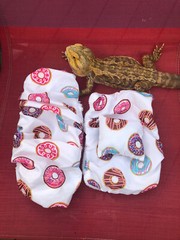 DONUTS 🍩 PRINTS LRG ATTACHABLE RESTING BED SET COVER 4 BEARDED DRAGONS