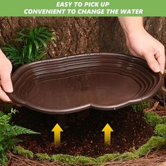 3PCS Tortoise Water Bowl with Ramp Leaf Tortoise Water Food Dish Turtle Pool …