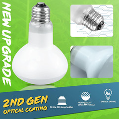 Reptile Heat Lamp – 100W (2Nd Gen) Heat Lamp Bulbs for Reptiles 2 Pack, Amphibia
