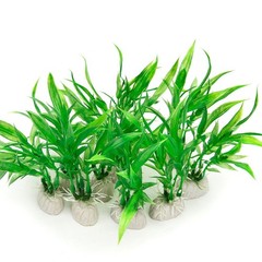 COMSUN 10 Pack Artificial Aquarium Plants, Small Size 4 inch Approximate Heig…