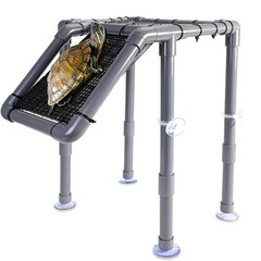SKARUS Large Standing Turtle Basking Platform with Ramp(6.49″-15.16″ H), 10.8″