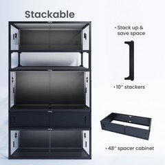 85 Gallon Reptile Tank, Front Opening Snake Tank for Easy Maintenance, Reptil…