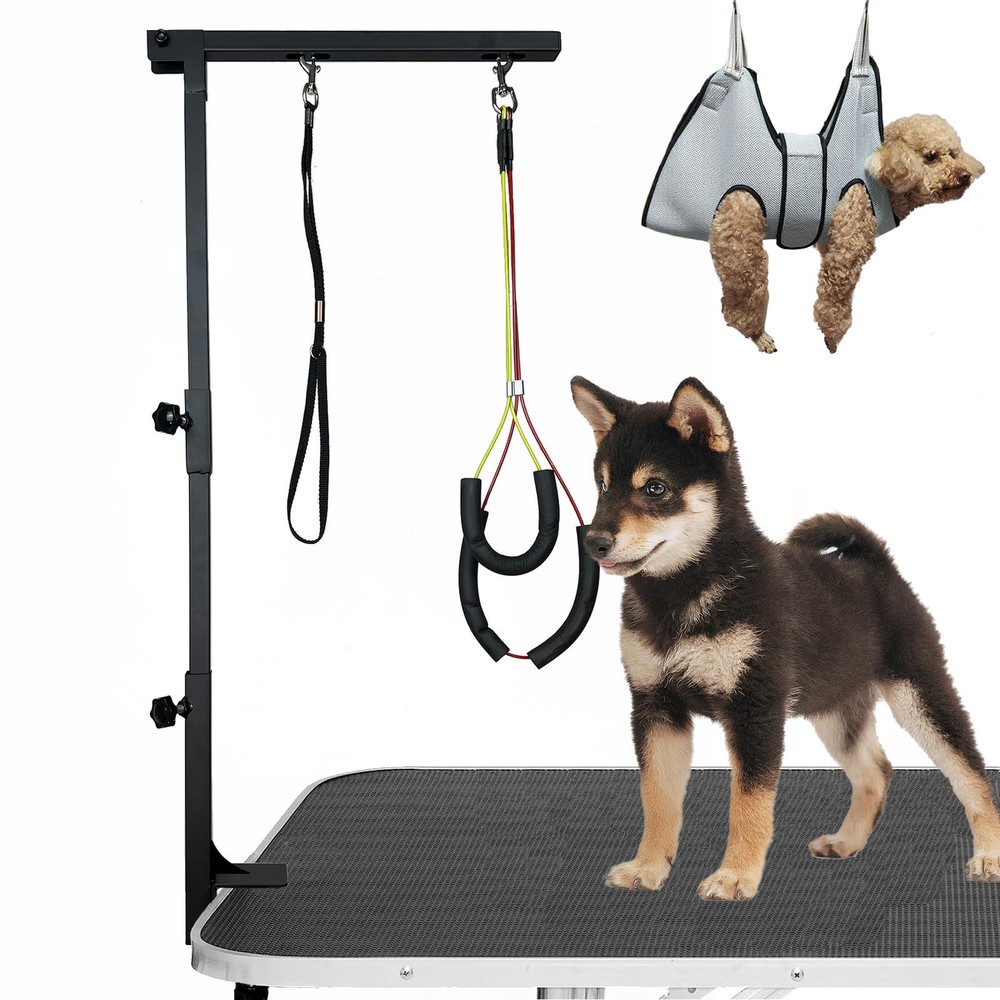 Dog Grooming Arm with Pet Grooming Hammock, 36” Dog Grooming Table Arm Height…