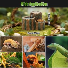 2 in 1 Reptile Water Fountain with Food Dish 550ML, Reptile Waterfall Drinkin