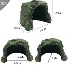 Large Reptile Hideout Cave,Resin Tortoise Hide Rock Turtle Hideaway House Lizard