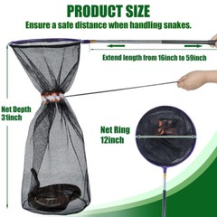 57″ Aluminum Collapsible Snake Hook Reptile Grabber Rattle Snake Catcher Stick