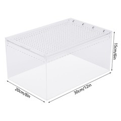 Magnetic Acrylic Large Enclosure 2.5 Gallon 12 X 8 X 6 Inch Reptile Breeding Box