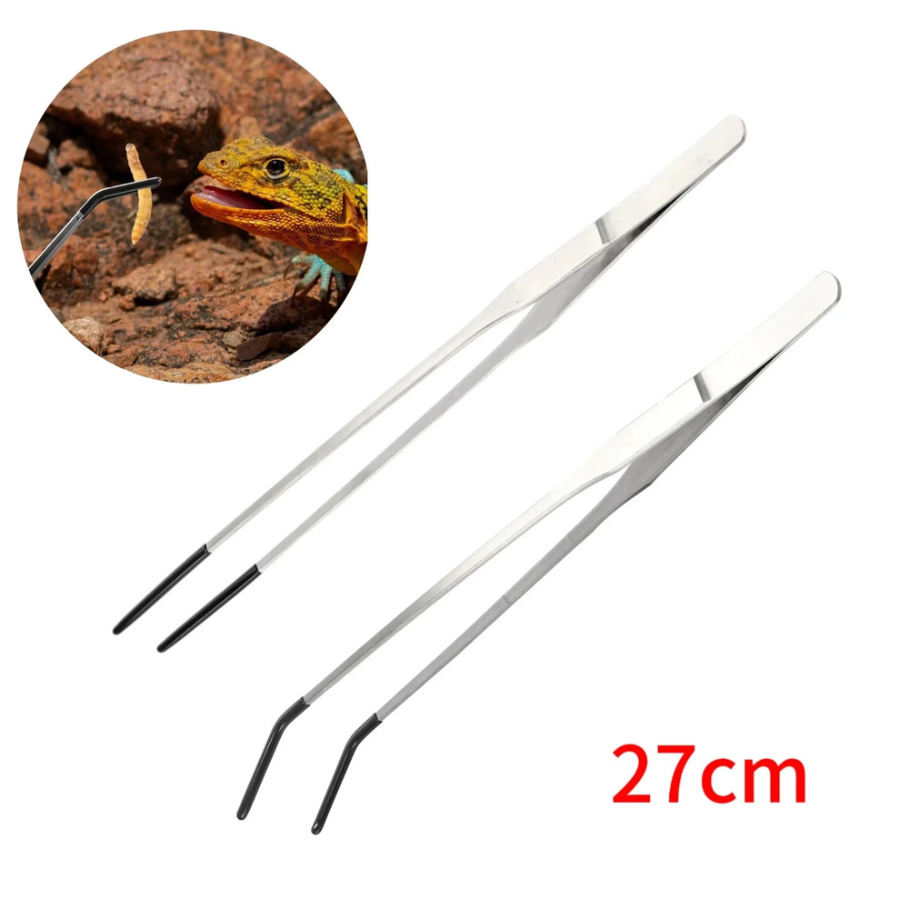 Professional Stainless Steel Tweezers 27cm Straight And Curved For Reptiles