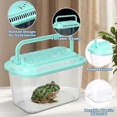 24 Pcs Plastic Reptile Terrariums Carrier Cage Small Fish Transport Container wi
