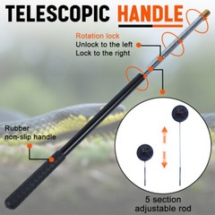 Telescopic Snake Catcher Net with Closure Reptile Grabber Handling Tools Picker