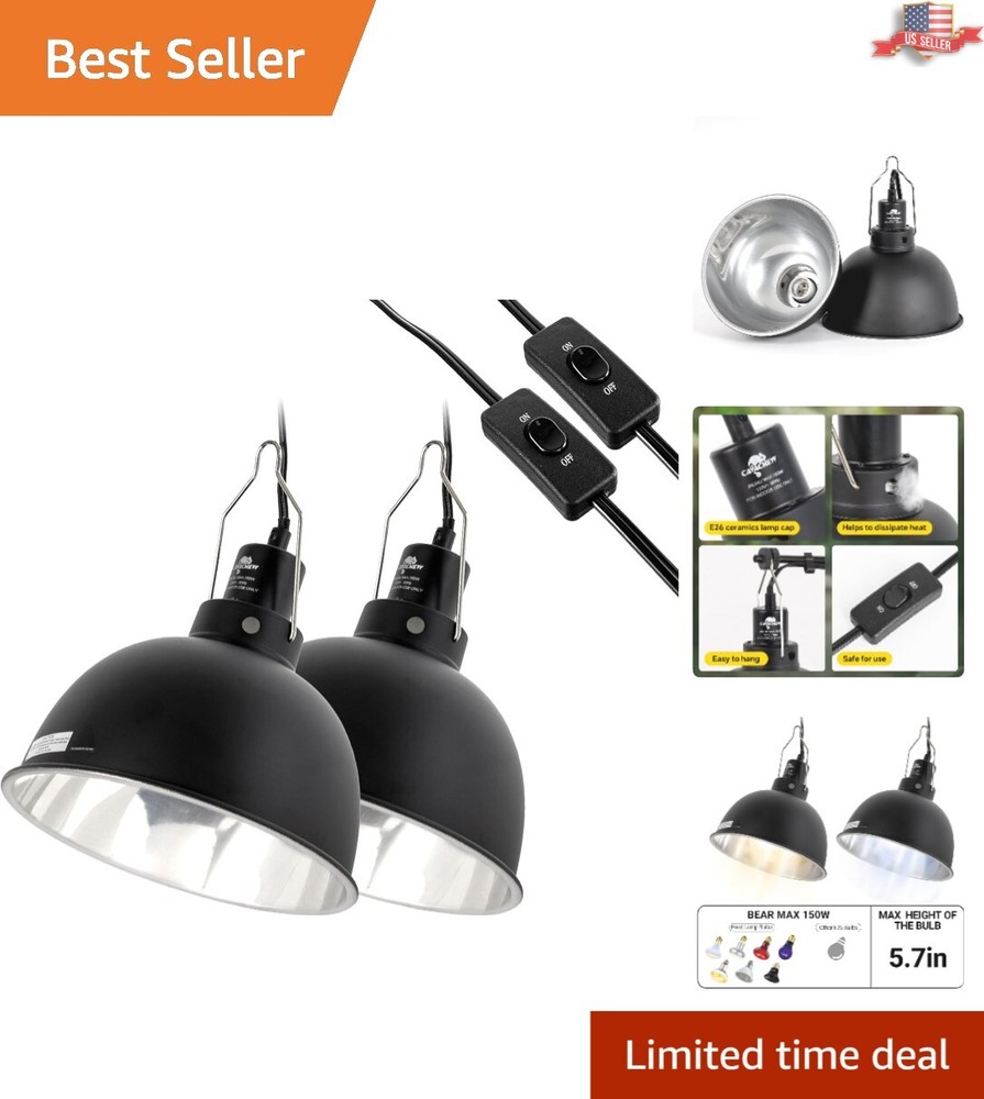 Energy-Efficient Reptile Dome Light with Reflective Cover – Perfect for Basking