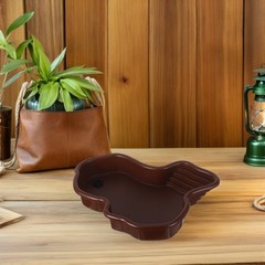 Light Brown Large Turtle Bathing Pool ABS Durable Reptile Soaking Tub