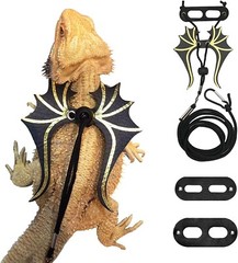 ADOGGYGO Bearded Dragon Lizard Leash Harness – 3 Size Pack Dinosaur Wing Lizard