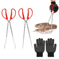 15 Inch Snake Feeding Tongs, 2 PCS Stainless Steel Reptile Tongs, Extra Long Lar