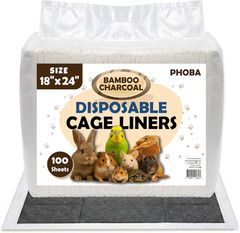 Bamboo Charcoal Bird Cage Liners, 18”X24”, 100Sheets, Bamboo Charcoal Odor Con