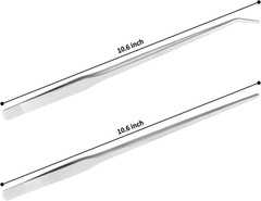 2Pc Aquarium Tweezers 10.6″ Straight Curved Stainless Reptile Feeding Tongs
