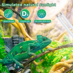 T8 UVB Reptile Light 15W 5.0-2 Pack,UVA UVB Light Bulb for Reptiles,Reptile U…