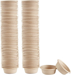100 Pack 0.5oz Gecko Feeding Cups Paper Reptile Food Water Dish Small Pets