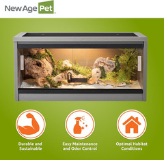 New Age Pet ECOFLEX Small 24″ Reptile Habitat Enclosure, Glass Front Terrarium f