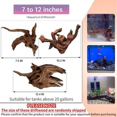 Hamiledyi 3 Pcs Natural Driftwood for Aquarium 7-12 Inch Driftwood Branches B…