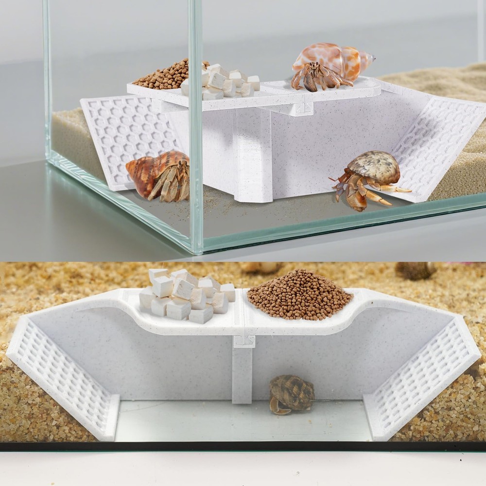 White Hermit Crab Underground Hideout Cave Corner 3in1 Habitat Shelter