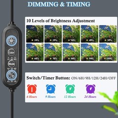 FEDOUR 7in Submersible Aquarium LED Light, 24/7 Mode Aquarium Lights with Ful…