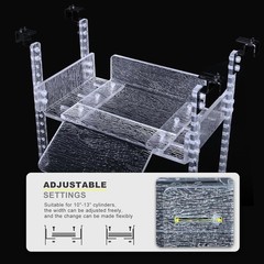 Adjustable Turtle Basking Platform, 10-13″ Wide, Slip-Resistant Ramp, Acrylic…