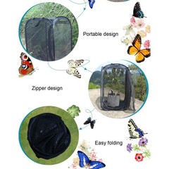 Foldable Insect Butterfly Habitat Mesh Cage Housing Enclosure Cage for Garden