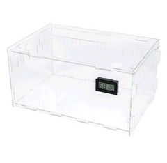 Reptile Terrarium Breeding Tank Acrylic Reptile Feeding Box with Temperature …