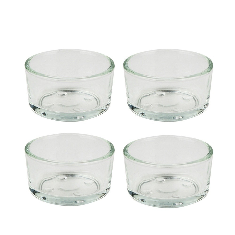 4Pcs Reptile Feeder Bowls Durable Transparent Glass Pet Food Water Bowls