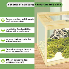 67 Gallon Reptile Tank, Lockable Sliding Door Bearded Dragon Tank, Snake Tank wi