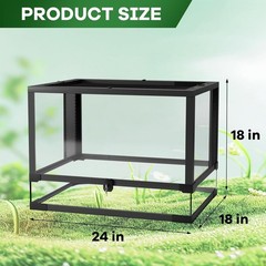 34 Gal Reptile Terrarium Glass,Stackable Tank with Front Doors & Waterproof Base