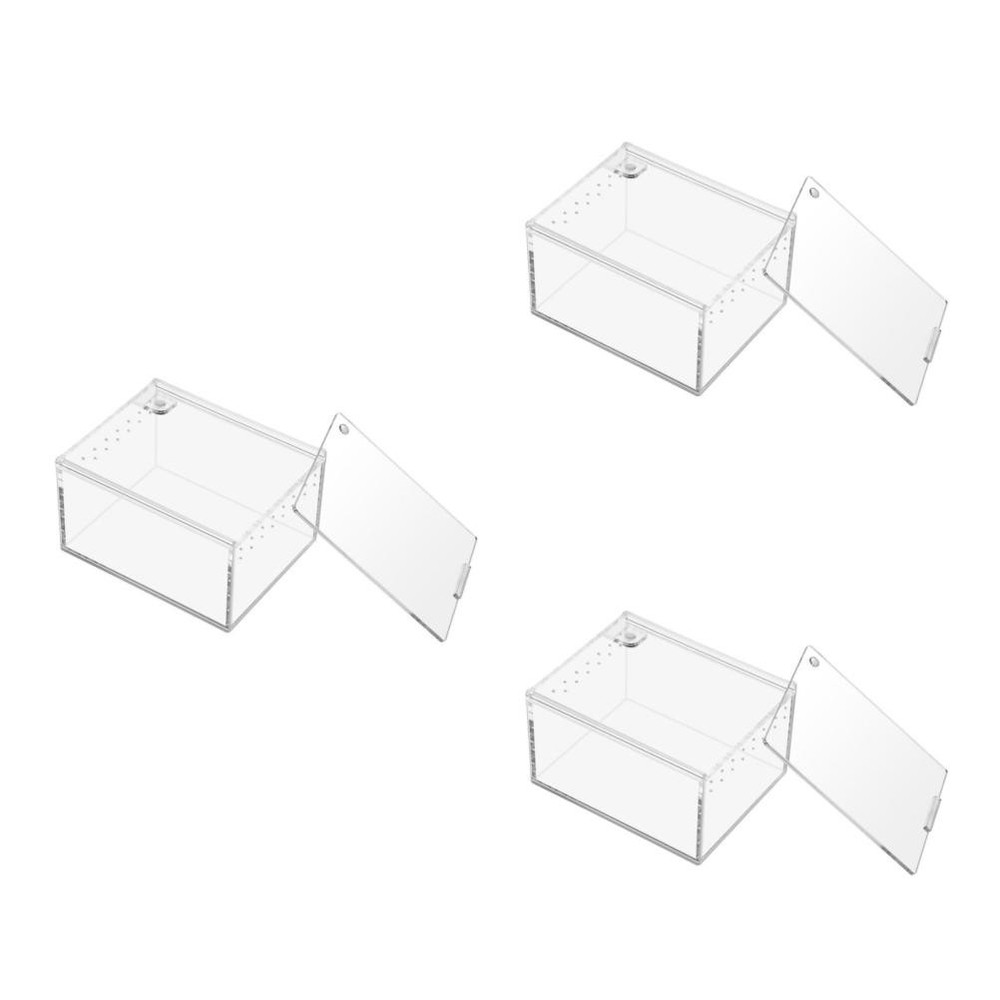 3 Pieces Spider Scorpion Feeding Box Reptile Tarantula Enclosure