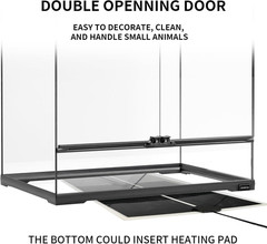 15 Gallon Tall Reptile Glass Tank 12″X12″X24″ with Drainage System – Pre-Assembl