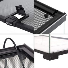 REPTI ZOO Full Glass 15 Gallon Reptile Tank, Medium Reptile Terrarium for Gec…