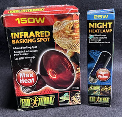 (2) EXO TERRA Infrared Basking Spot 50 WATT Bulb & Heat Lamp Night Vision 25W