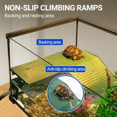 REPTIZOO Glass Turtle Tank Kit, 10 Gallon Turtle Tank Starter Kit with Drainage