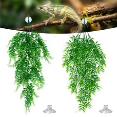 Reptile Plants for Bearded Dragon Tank , 2 Pack Terrarium Hanging Vines Artif…
