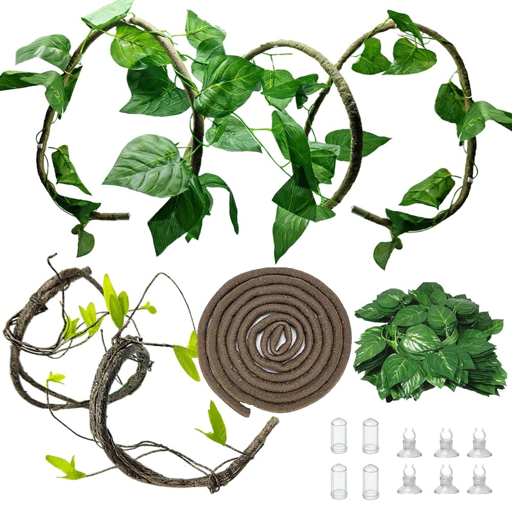 5Pcs Reptile Vines for Terrarium 13FT Flexible Jungle Climbing Vine Branch fo…