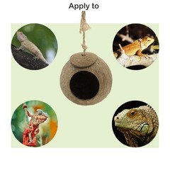 Coconut Hut for Crested & Leopard Geckos – Natural Coco Shell Hideout, 4 Pcs