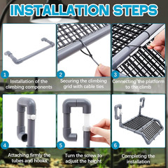 Adjustable Extra Large Turtle Basking Platform, 18-19″ Wider Hanging Dock, Baski