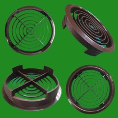 4x Brown Vivarium Reptile Push Fit Round Air Vents, 80mm, 70mm Hole, Ventilation