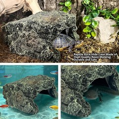Reptile Hideout Rock Tortoise Hide Cave Resin Rock Lizard Hideaway Quality Resin