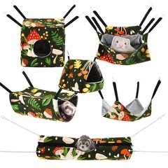6 Pack Small Animal Hammock Set, Ferret, Guinea Pig, Rat Hanging Bed & Hideou…