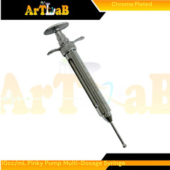 10mL Reptile Feeding Automatic Multi-Dosage Syringe | Pinky Pump Syringe, Chrome