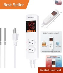 Reliable Dual Probe Thermostat – Remote Control with Alarm for Heating & Cooling