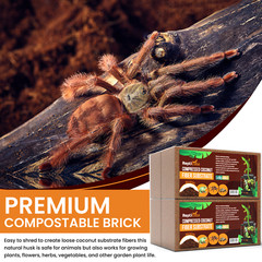 Compresed Coconut Fiber Substrate 1.4 lb. Bricks for Reptiles 5 Pack