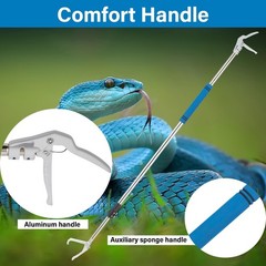 Snake Grabber Tool, 69″ Snake Tongs Long Handle for Rattlesnake Reptile Tongs…