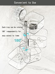 4-Layer Rotating Transparent Suction Cups Wall Mounted Organizer for Small It…